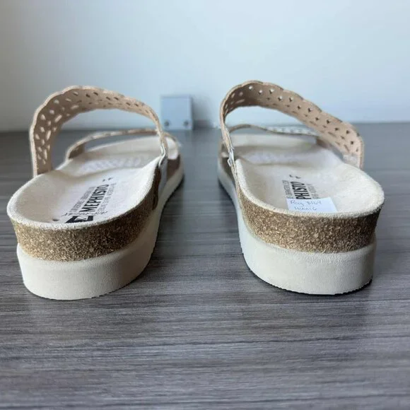Mephisto Hennie Women's Leather Cork Sandals Mules Size 11 $160 in Silver